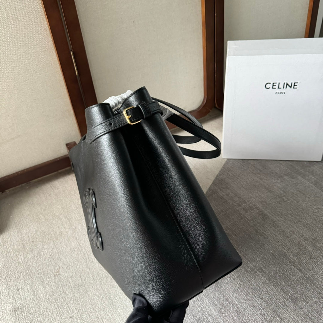 MEDIUM CABAS ANAÏS CUIR TRIOMPHE 54 IN BLACK GRAINED CALFSKIN