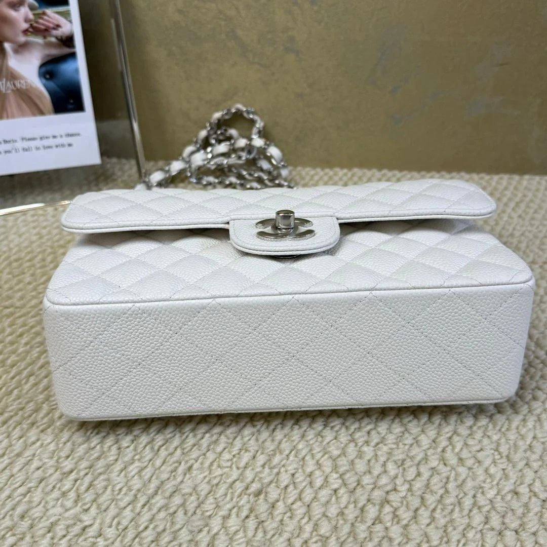 Chanel classic flap white small