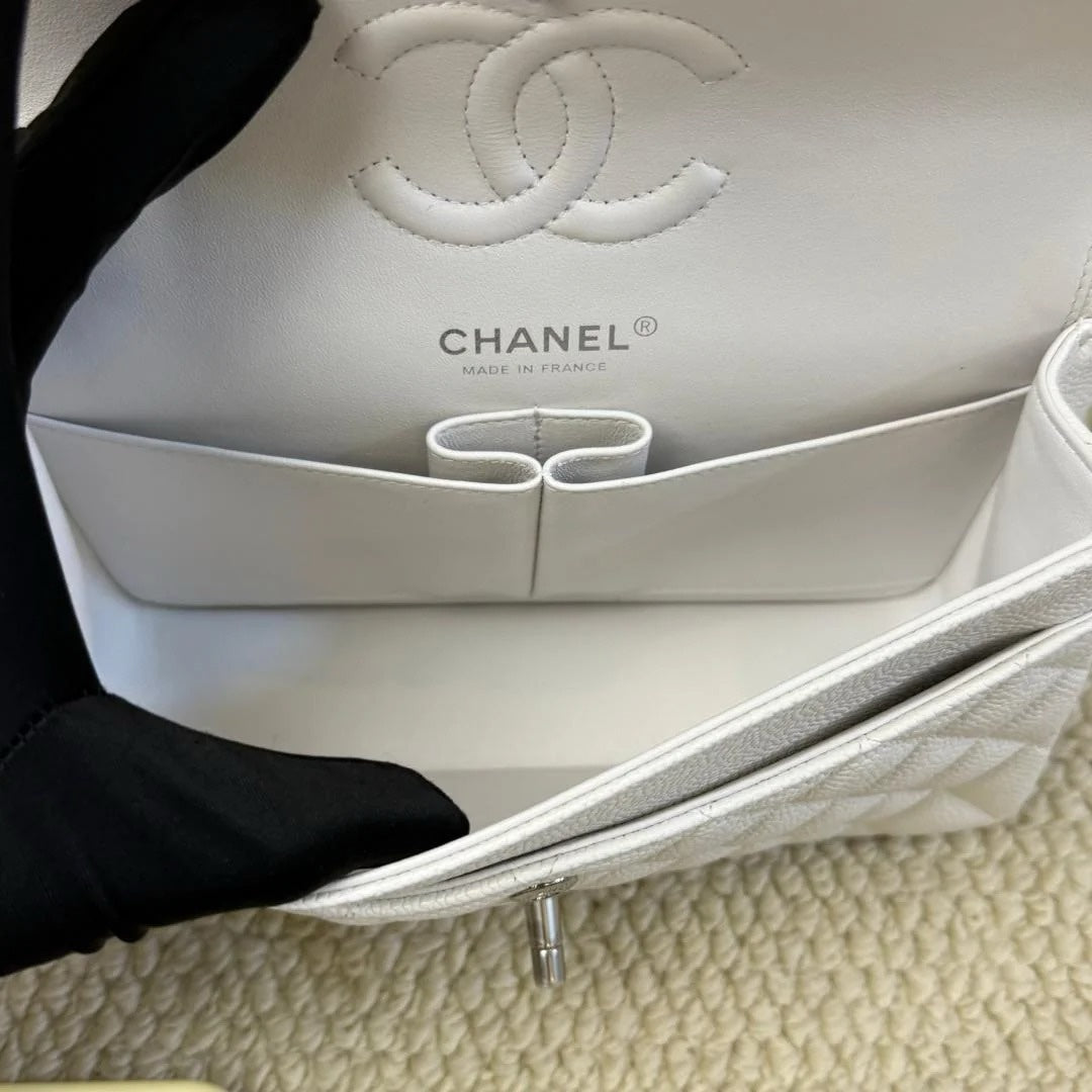 Chanel classic flap white small
