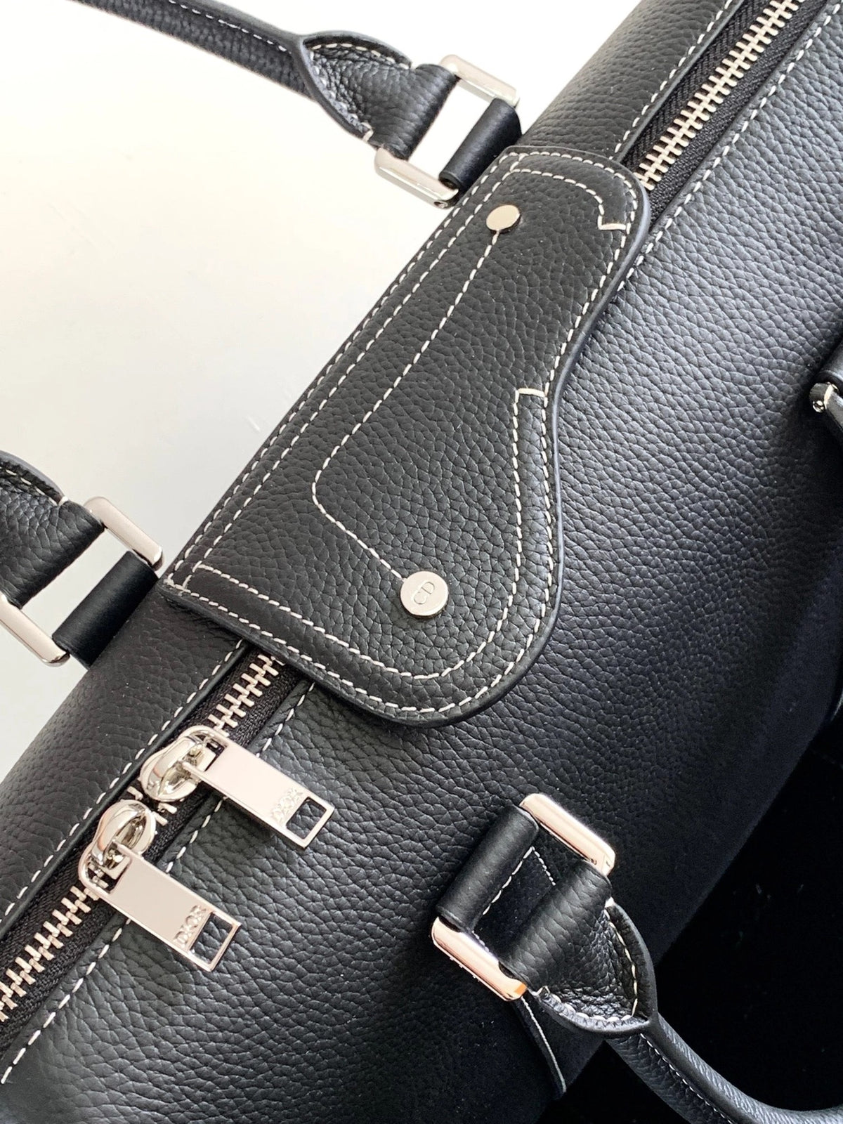 Dior Lingot Briefcase in black grained calfskin leather