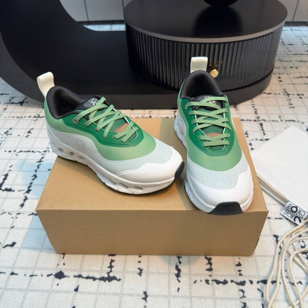 LW CLOUDTILT 2.0 SNEAKER WHITE AND GREEN POLYESTER