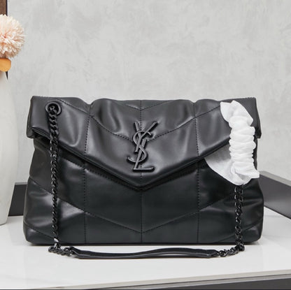 Saint Laurent Puffer Loulou medium shoulder bag in black