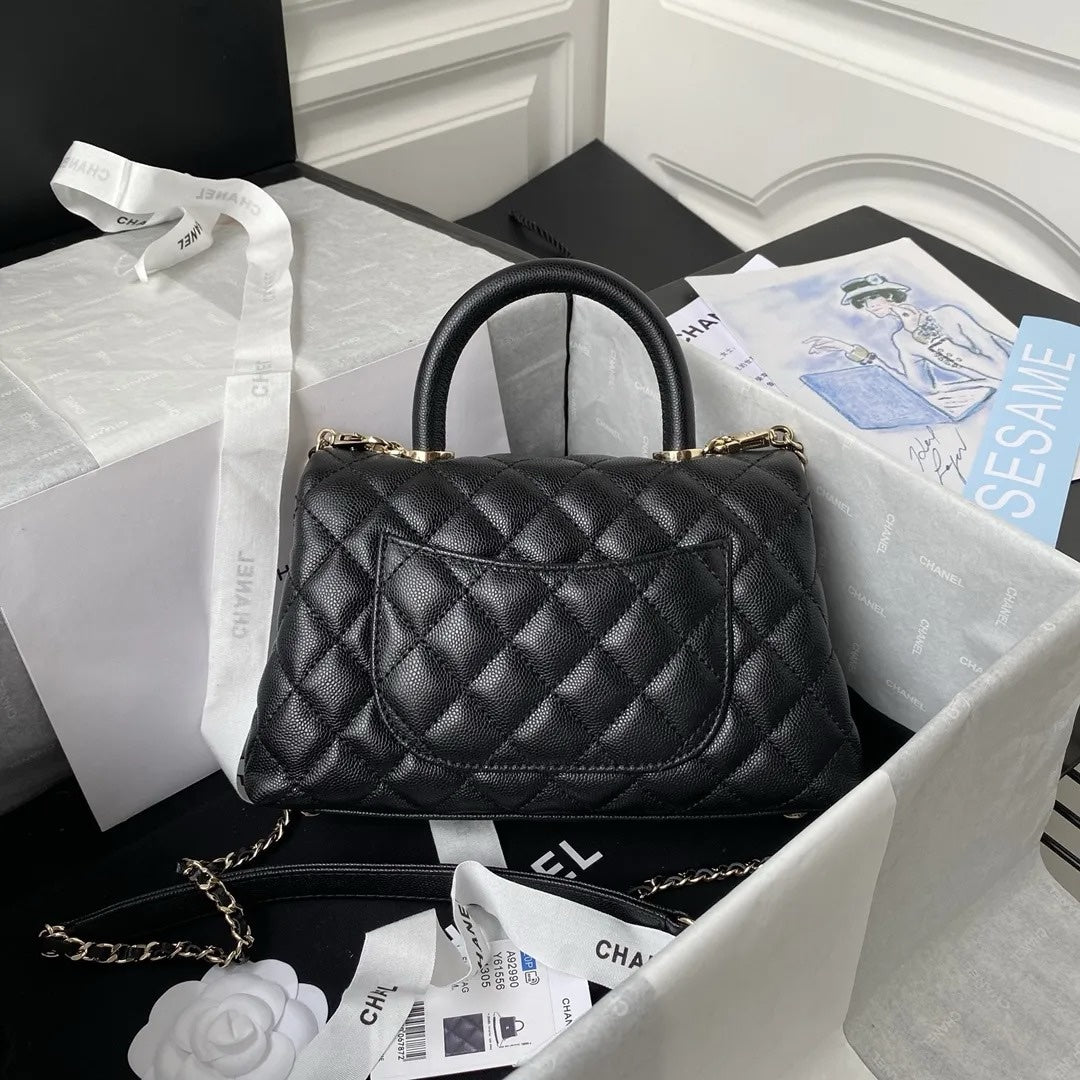 Chanel Coco Small Black with Gold Hardware