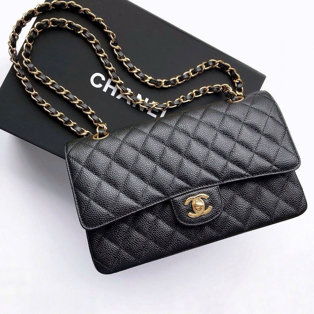 Chanel Classic Flap 25.5 Black Gold Hardware 187 factory