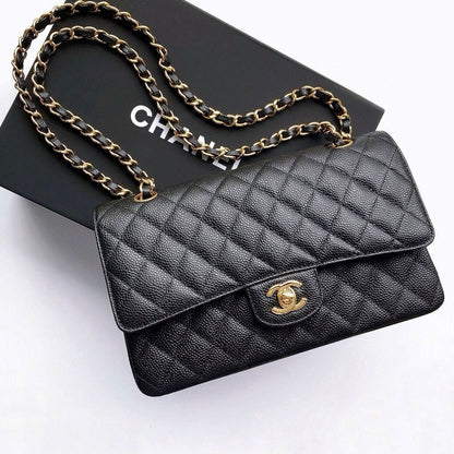Chanel Classic Flap 25.5 Black Gold Hardware 187 factory