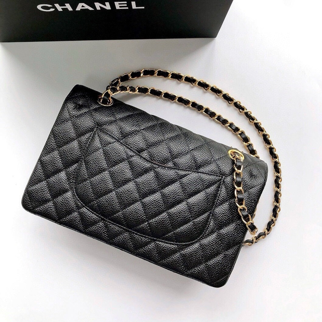 Chanel Classic Flap 25.5 Black Gold Hardware 187 factory