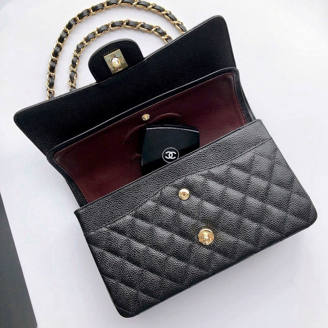 Chanel Classic Flap 25.5 Black Gold Hardware 187 factory