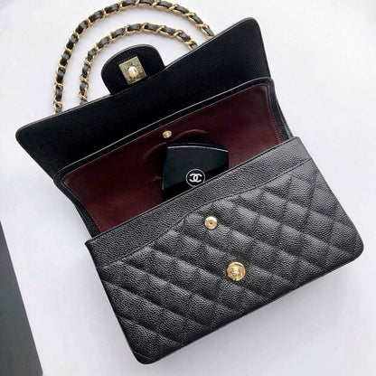 Chanel Classic Flap 25.5 Black Gold Hardware 187 factory