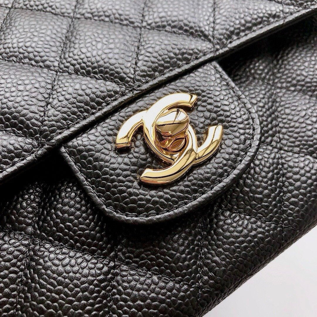 Chanel Classic Flap 25.5 Black Gold Hardware 187 factory