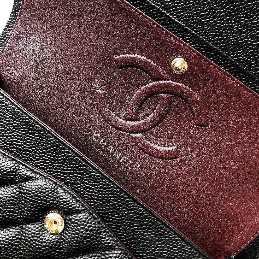 Chanel Classic Flap 25.5 Black Gold Hardware 187 factory