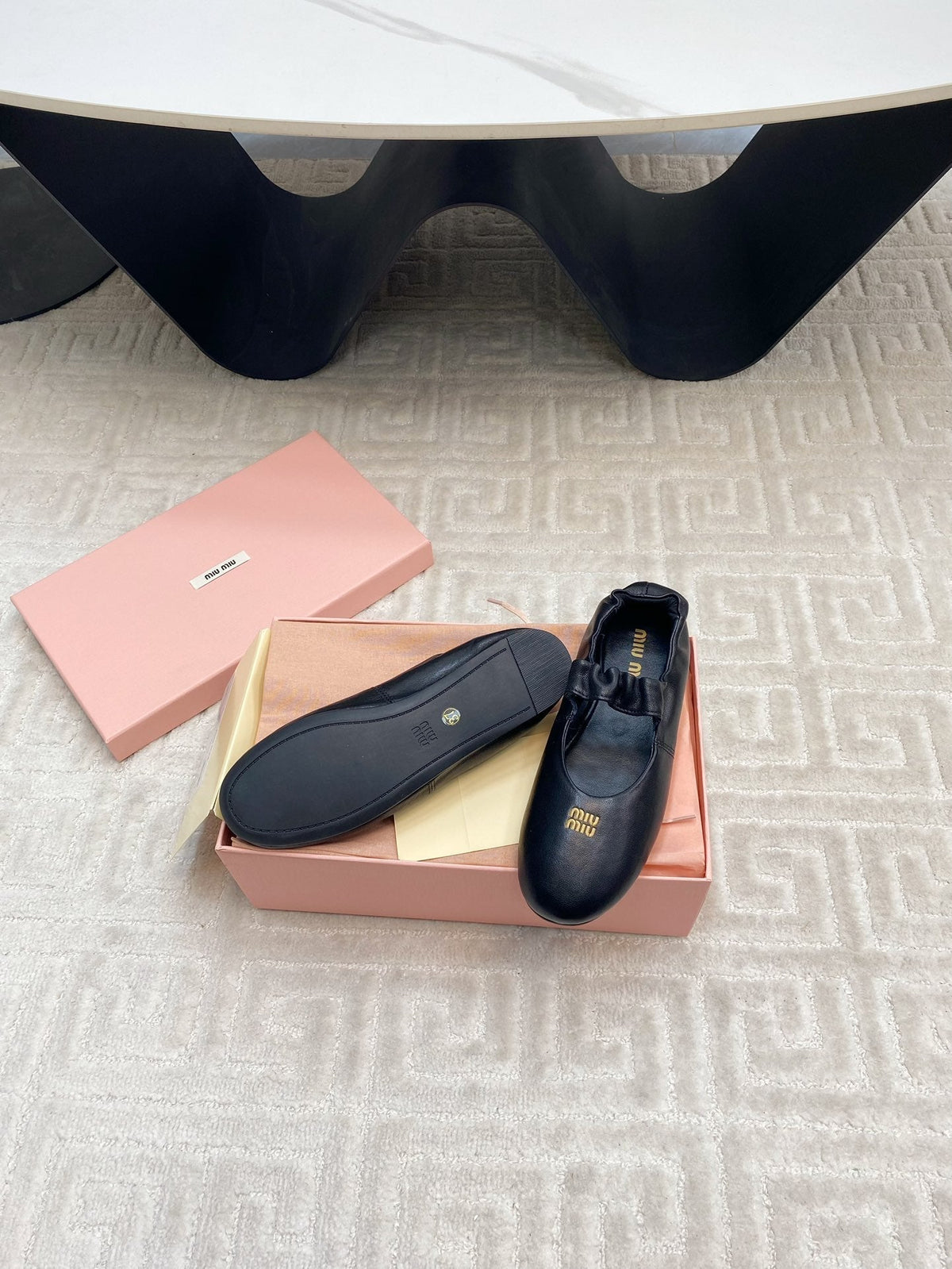 MARY JANE FLATS IN BLACK SMOOTH LAMBSKIN