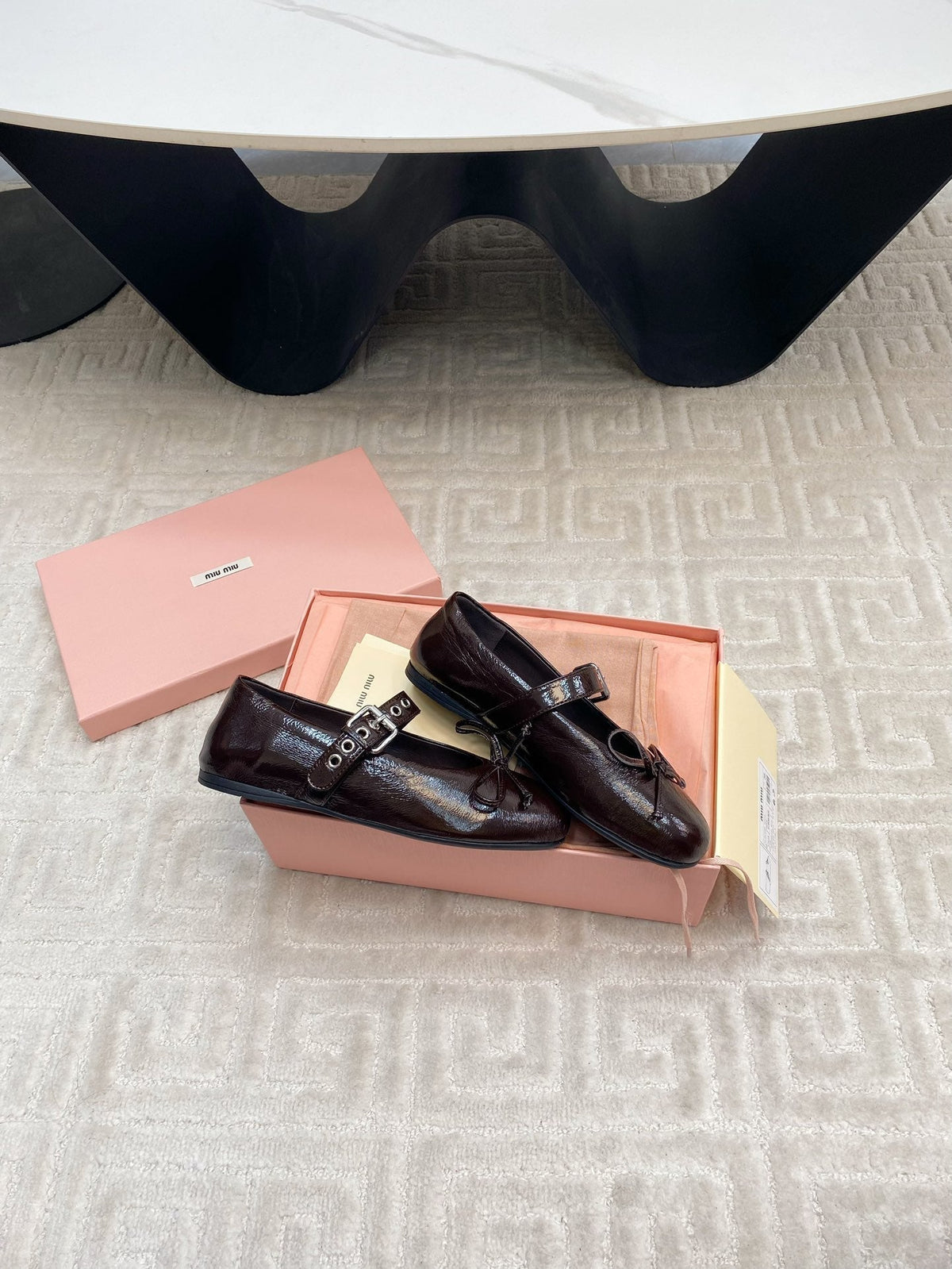 BOW MARY JANE FLAT IN ESPRESSO NAPLAK LAMBSKIN