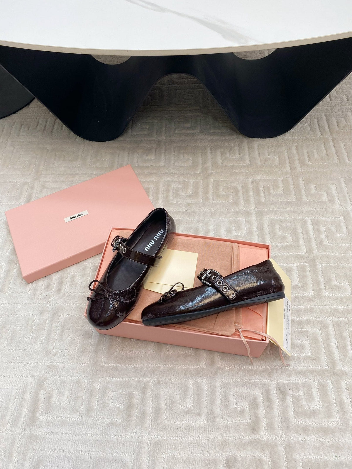 BOW MARY JANE FLAT IN ESPRESSO NAPLAK LAMBSKIN
