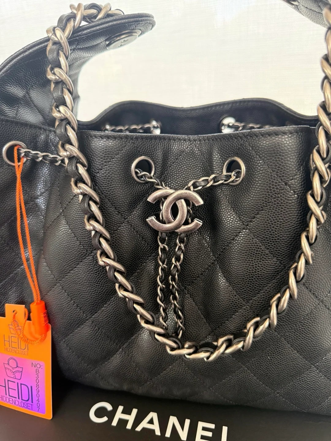 Chanel 25 Small Black Sliver Hardware