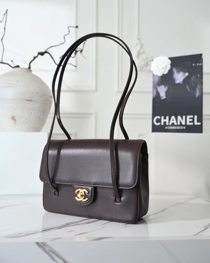 Chanel Preppy Coco Small Flap Bag in dark brown