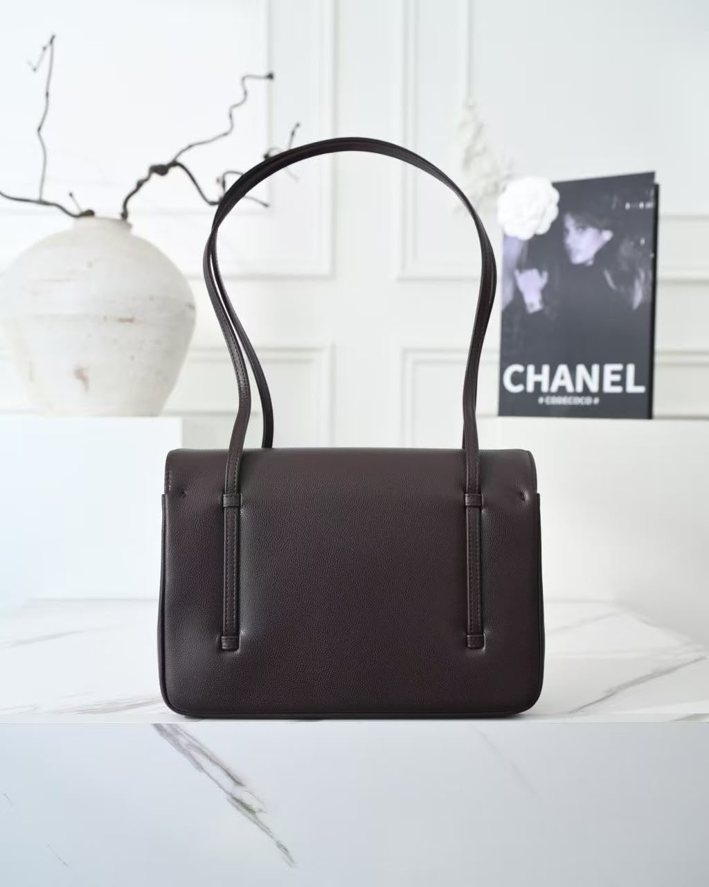 Chanel Preppy Coco Small Flap Bag in dark brown