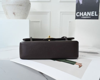 Chanel Preppy Coco Small Flap Bag in dark brown