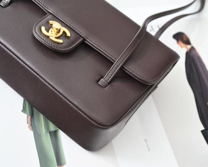 Chanel Preppy Coco Small Flap Bag in dark brown