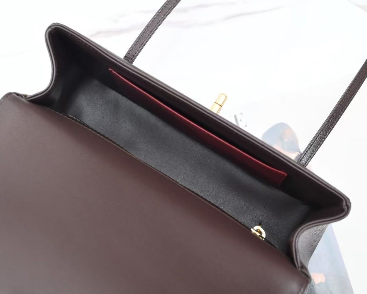 Chanel Preppy Coco Small Flap Bag in dark brown