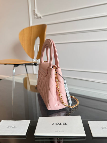 CHANEL KELLY BAG 19 IN LIGHT PINK CALFSKIN GOLD HARDWARE