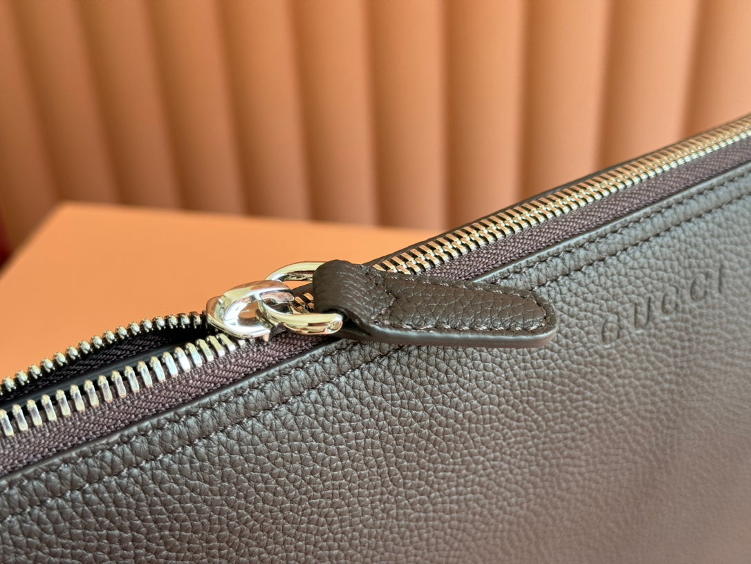 BODY SHOULDER BAG 40 IN DARK BROWN CALFSKIN SILVER HARDWARE