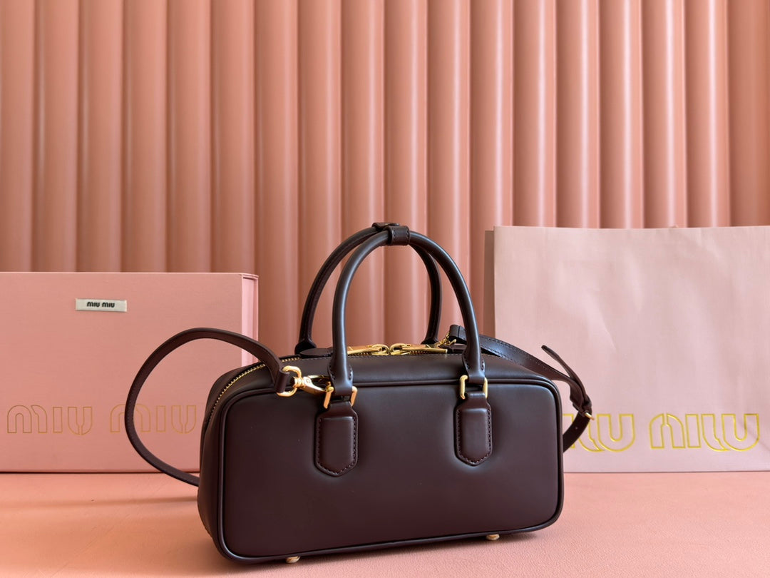 ARCADIE BAG 27 IN COPPER BROWN SHINY CALFSKIN