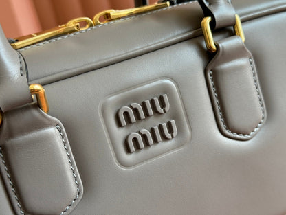 ARCADIE BAG 27 IN DARK GREY SHINY CALFSKIN