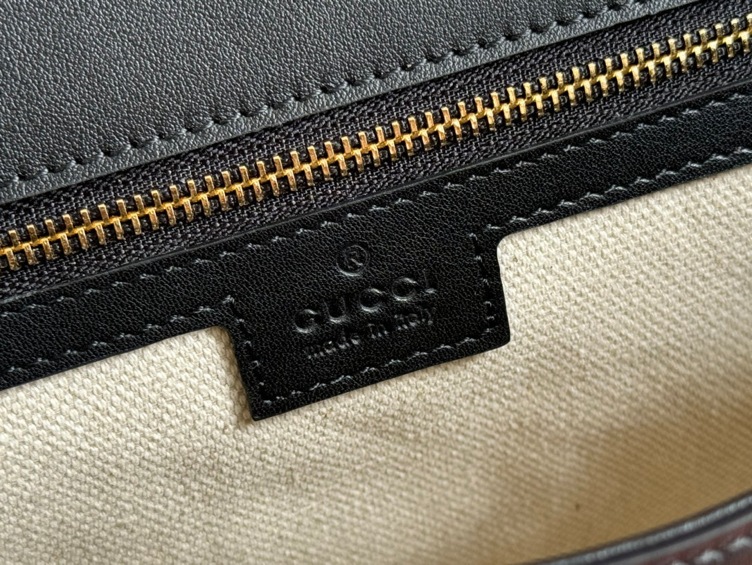 BLONDIE LARGE TOP HANDLE BAG 32 IN BLACK CALFSKIN