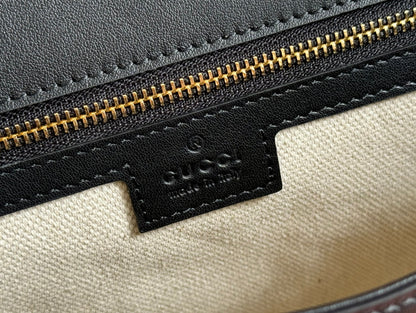 BLONDIE LARGE TOP HANDLE BAG 32 IN BLACK CALFSKIN