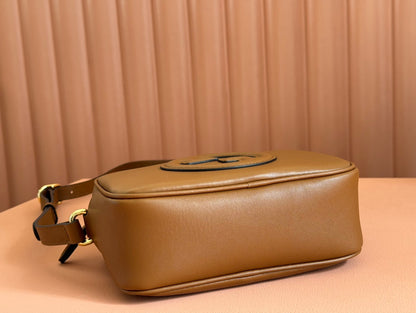 BLONDIE SMALL SHOULDER BAG 21 IN BROWN SMOOTH CALFSKIN