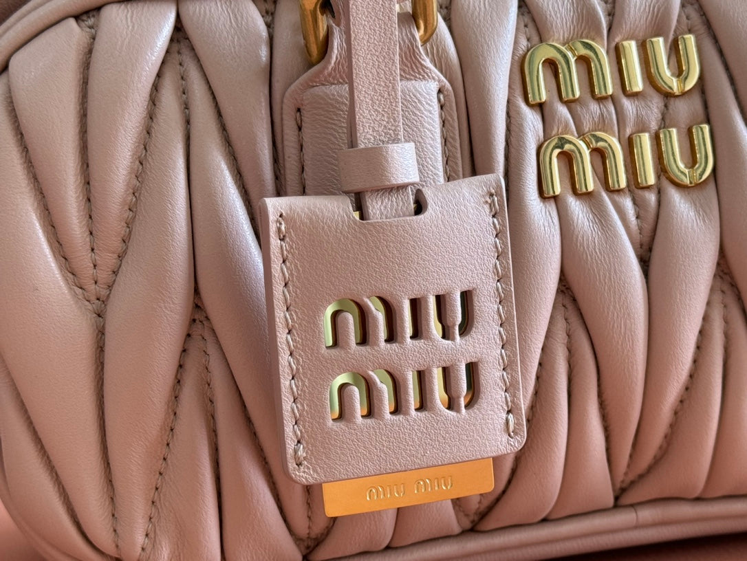 ARCADIE MATELASSÉ BAG 22 IN MISCHKA BEIGE LAMBSKIN