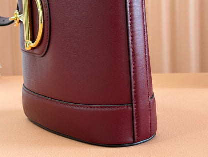 73 SMALL BUCKET BAG 20 IN ROSSO ANCORA RED SMOOTH CALFSKIN
