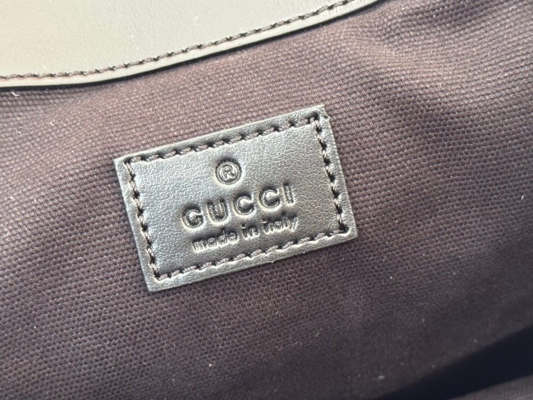 LARGE BACKPACK JUMBO 41 IN GREY AND BLACK GRAINY GG LAMBSKIN
