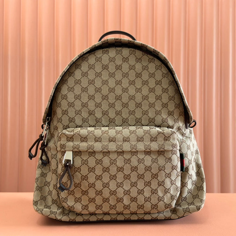 MEDIUM BACKPACK 42 IN BEIGE AND DARK BROWN GG CANVAS