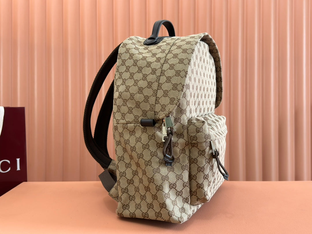 MEDIUM BACKPACK 42 IN BEIGE AND DARK BROWN GG CANVAS