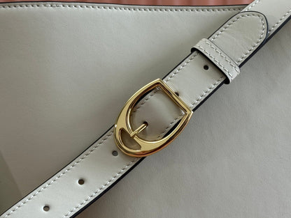 73 MEDIUM BUCKET BAG 27.5 IN OFF WHITE SMOOTH CALFSKIN