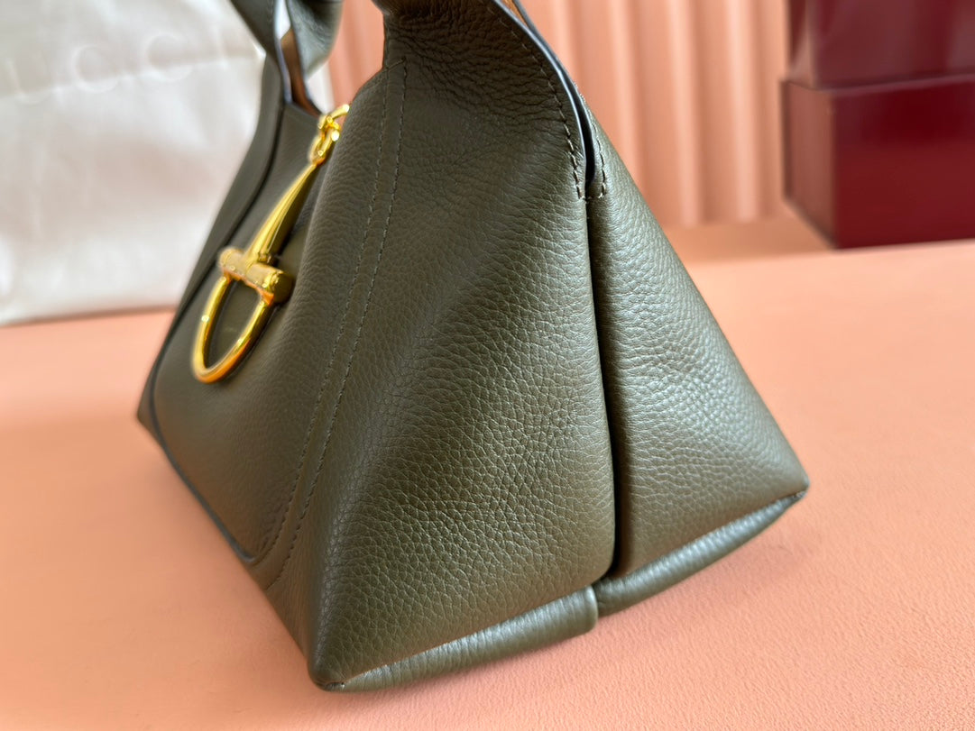 MEDIUM SOFTBIT MAXI SHOULDER BAG 27.5 IN DARK GREEN GRAINY LAMBSKIN