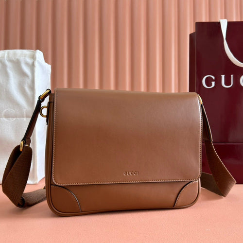 MEDIUM EMBLEM CROSSBODY BAG 29 IN BROWN CALFSKIN