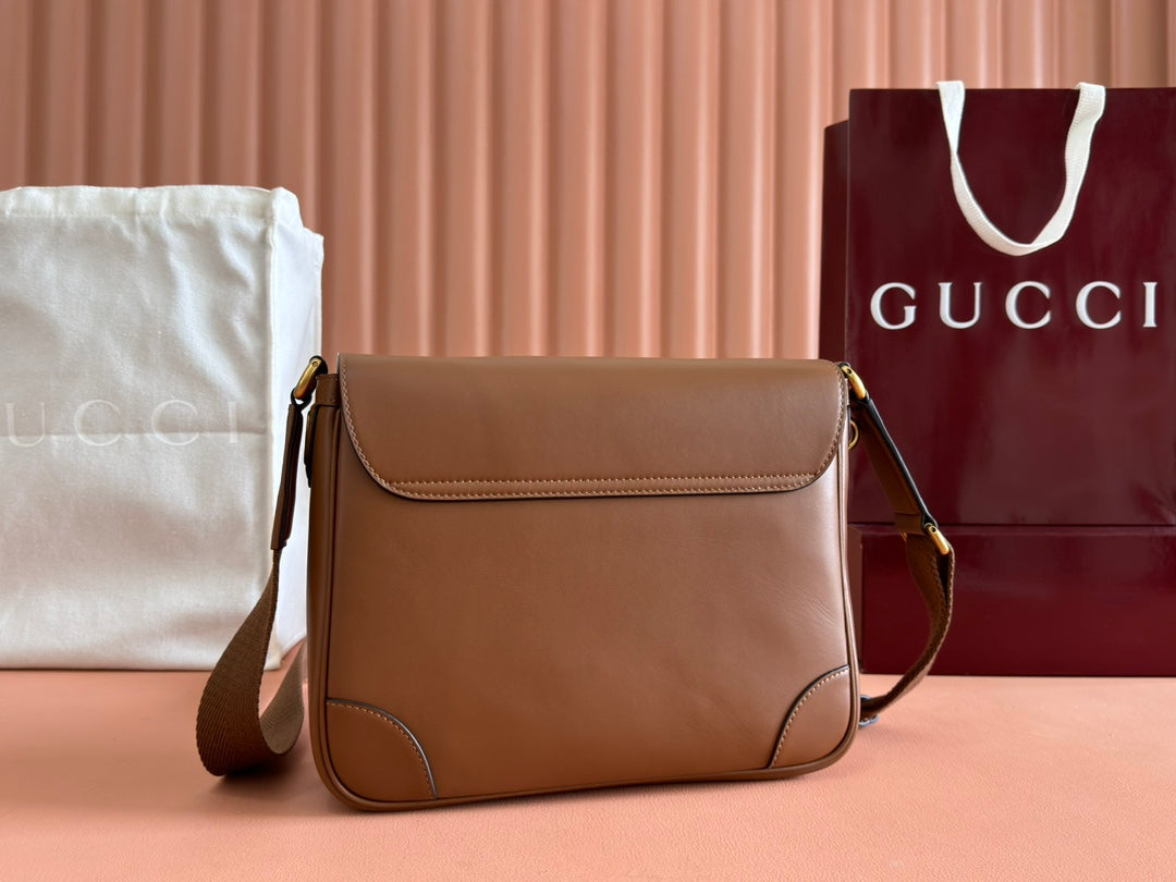 MEDIUM EMBLEM CROSSBODY BAG 29 IN BROWN CALFSKIN
