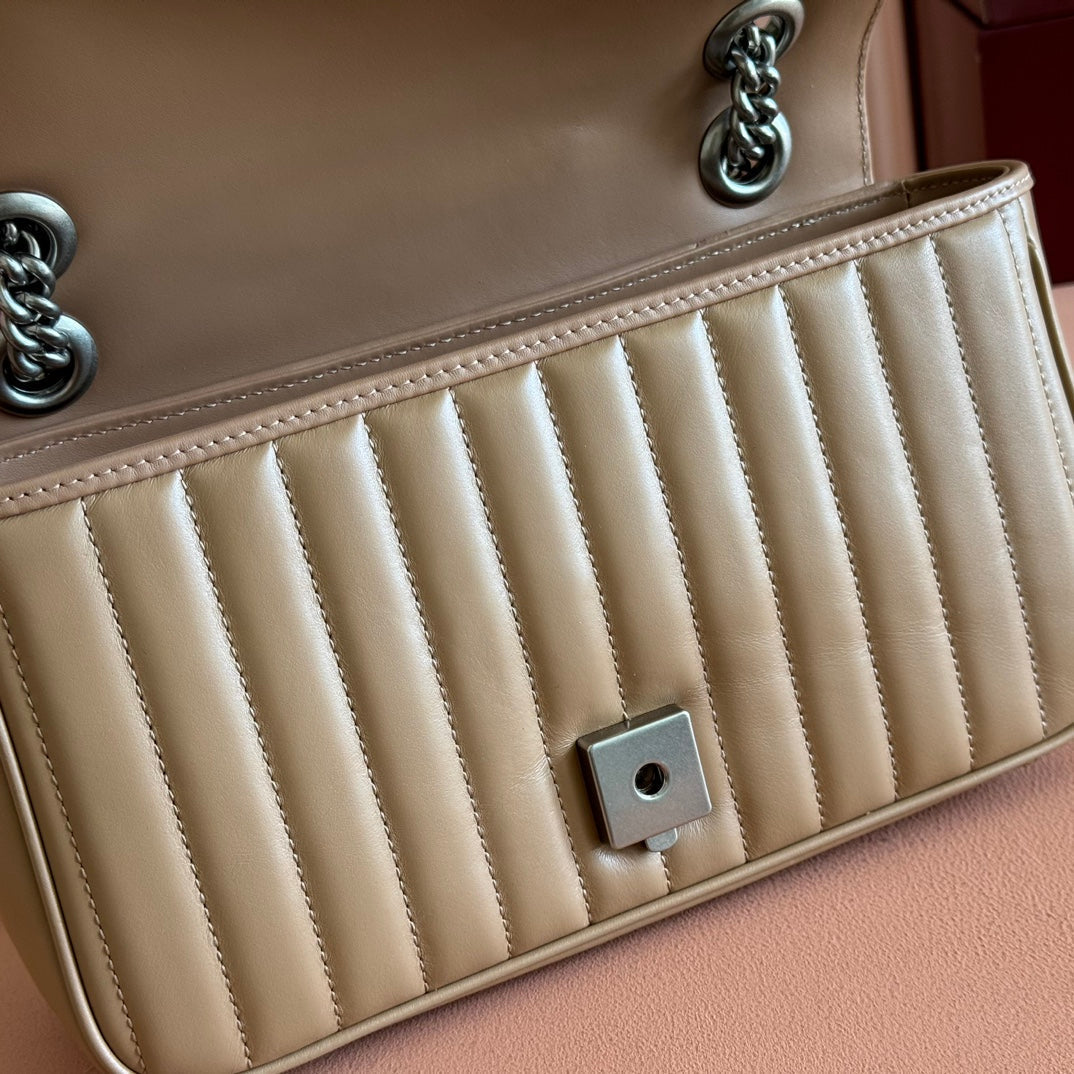 MARMONT SMALL SHOULDER BAG 26 IN BROWN LAMBSKIN