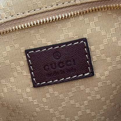 GUCCI 25S JACKIE MONOGRAM 28 CM IN LIGHT BROWN CANVAS AND CALFSKIN
