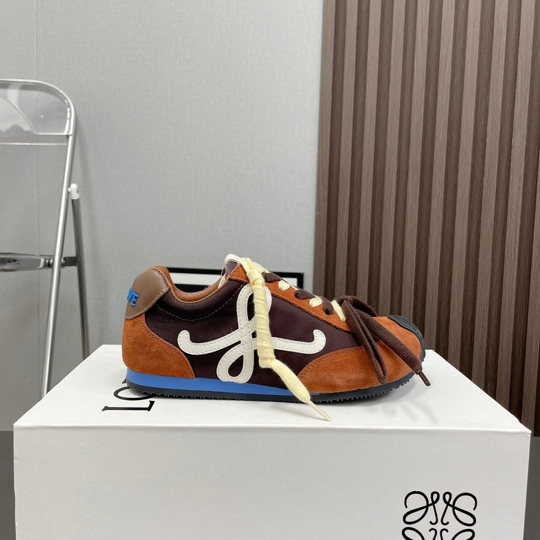 BALLET RUNNER 2.0 IN BRONZE BROWN SUEDE AND LYCRA FABRIC