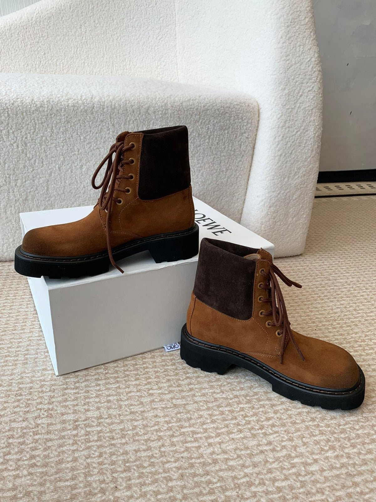 LW SIERRA COMBAT BOOT CARAMEL SUEDE
