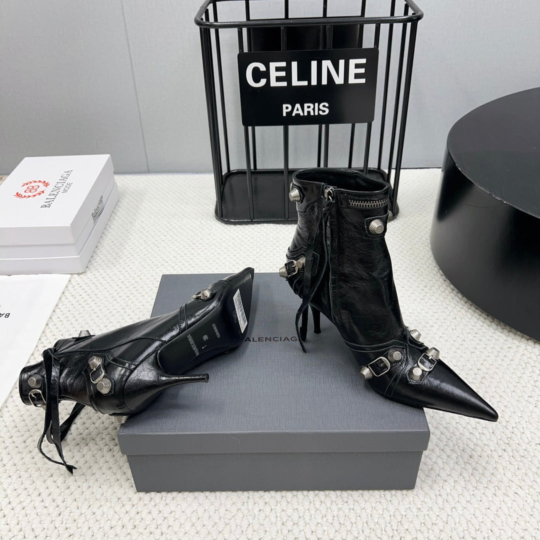 CAGOLE HIGH BOOTS IN BLACK LAMBSKIN