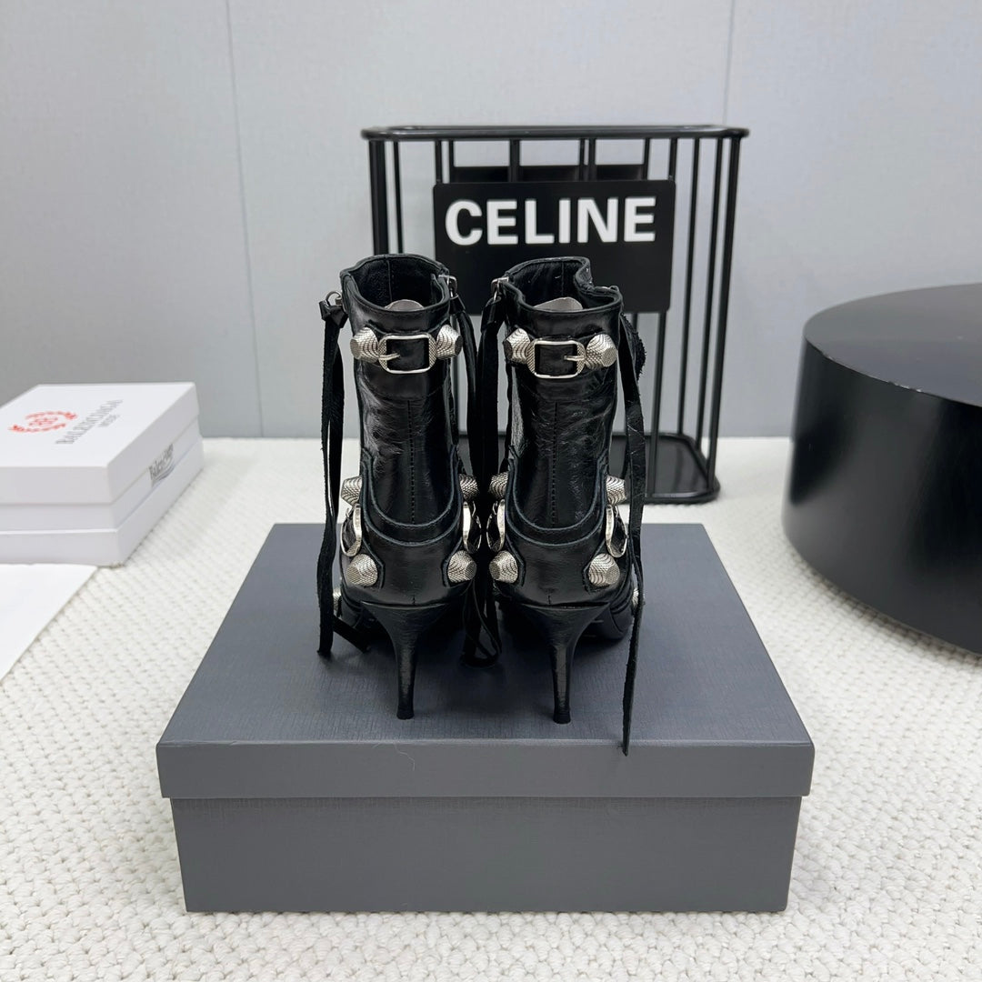 CAGOLE HIGH BOOTS IN BLACK LAMBSKIN