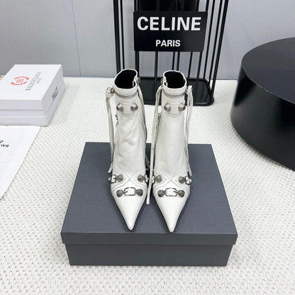 CAGOLE HIGH BOOTS IN WHITE LAMBSKIN