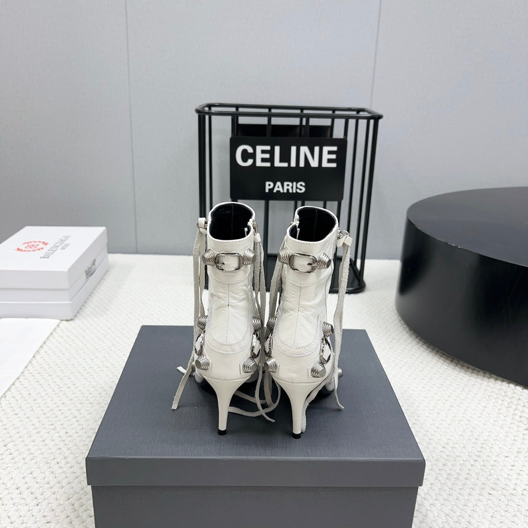 CAGOLE HIGH BOOTS IN WHITE LAMBSKIN