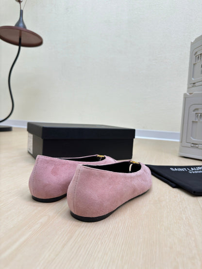BABYLONE BALLET FLAT IN LIGHT PINK SUEDE