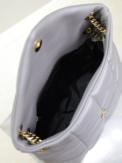 YSL 25S LOULOU PUFFER MEDIUM 29 IN SMOKY LAVENDER