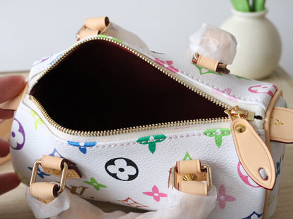 EAST WEST 15 BAG IN WHITE MIX COLORFUL CALFSKIN